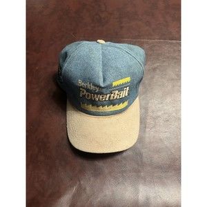 Vintage Berkley Power Bait Snapback Hat Fishing Denim Retro Bass Fish 90s